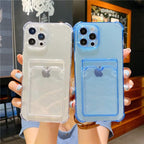 Luxury Wallet Card Pocket Holder Case for IPhone 13 14 Pro Max 12 Mini Minimal IPhone Design Case Slim Fit Thin Protective Soft Shock-Absorbing Wallet Case Stevvex