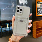 Luxury Wallet Card Pocket Holder Case for IPhone 13 14 Pro Max 12 Mini Minimal IPhone Design Case Slim Fit Thin Protective Soft Shock-Absorbing Wallet Case Stevvex