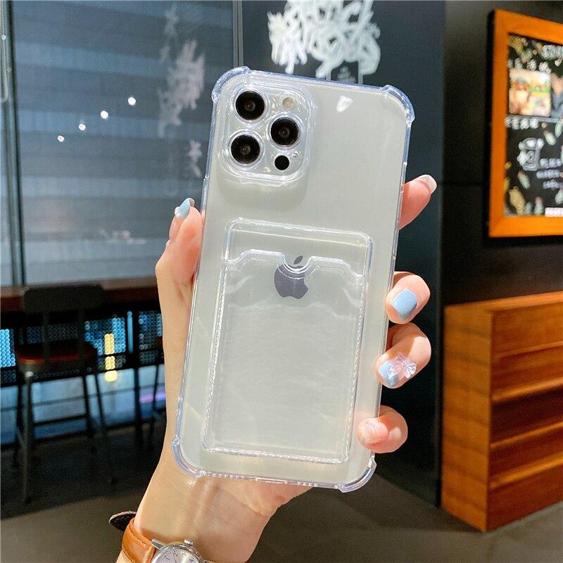Luxury Wallet Card Pocket Holder Case for IPhone 13 14 Pro Max 12 Mini Minimal IPhone Design Case Slim Fit Thin Protective Soft Shock-Absorbing Wallet Case Stevvex