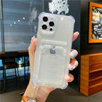 Luxury Wallet Card Pocket Holder Case for IPhone 13 14 Pro Max 12 Mini Minimal IPhone Design Case Slim Fit Thin Protective Soft Shock-Absorbing Wallet Case Stevvex