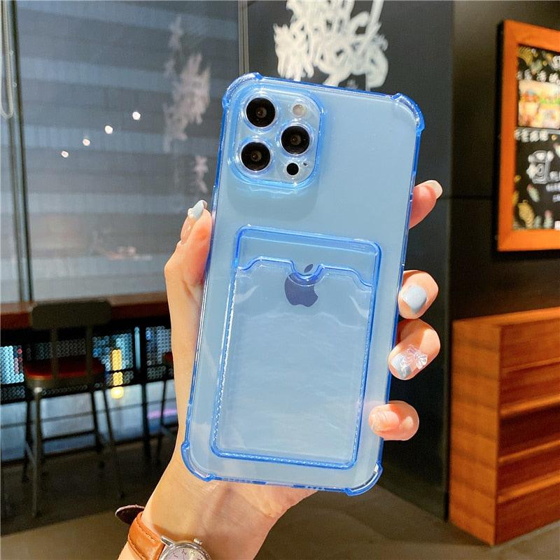 Luxury Wallet Card Pocket Holder Case for IPhone 13 14 Pro Max 12 Mini Minimal IPhone Design Case Slim Fit Thin Protective Soft Shock-Absorbing Wallet Case Stevvex