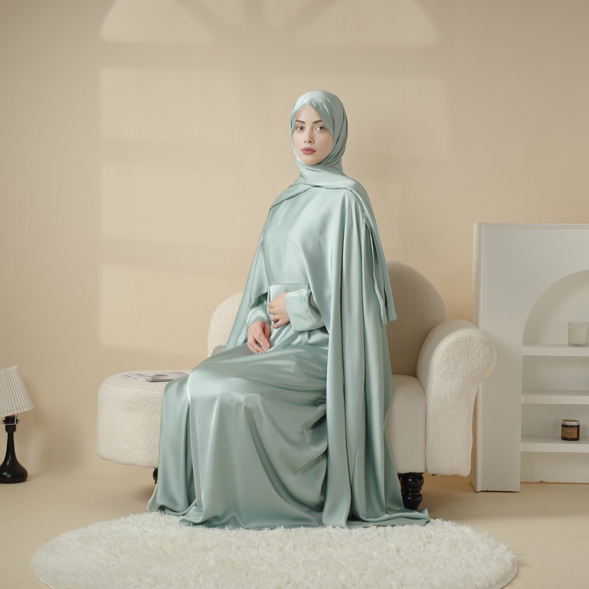 Luxury Wedding Abaya 3-Piece Bridal Abaya Set (MOA044) - SJB-DIAMOND ELITES