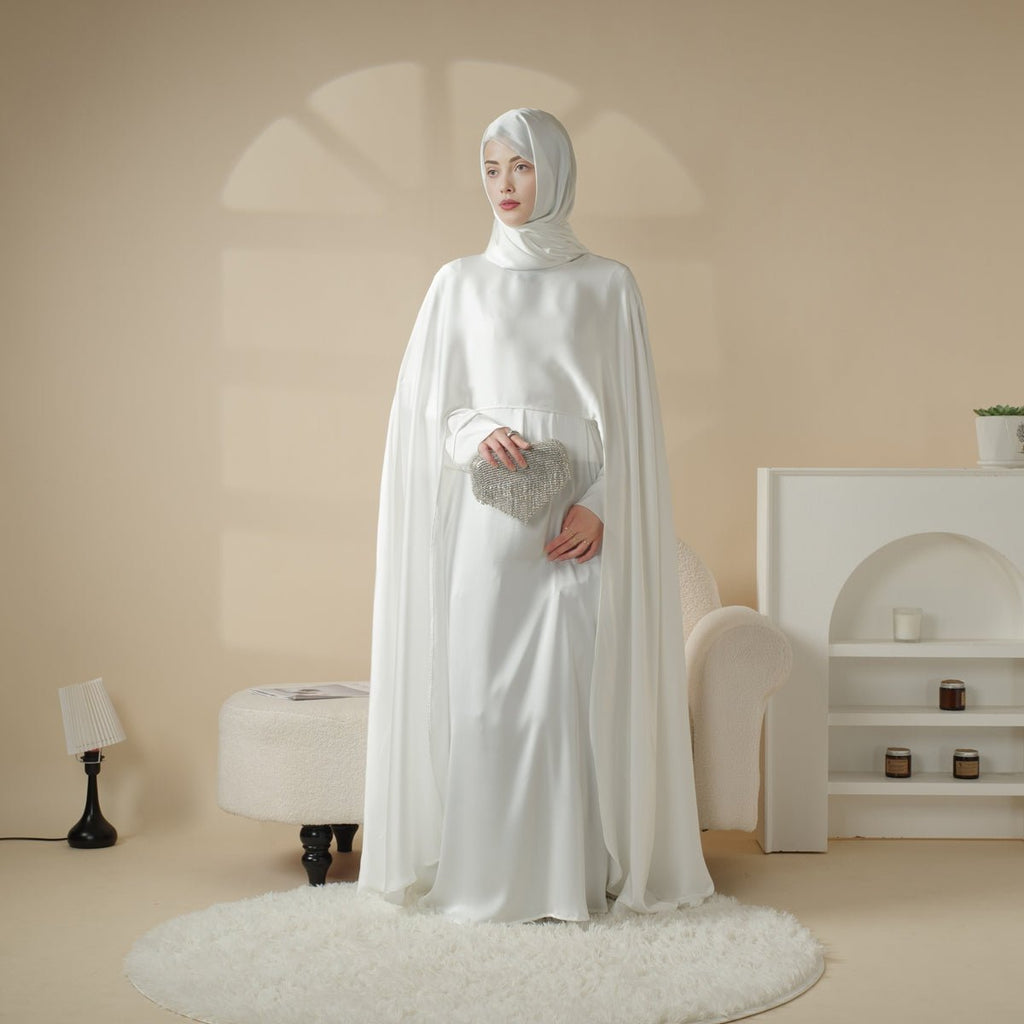 Luxury Wedding Abaya 3-Piece Bridal Abaya Set (MOA044) - SJB-DIAMOND ELITES