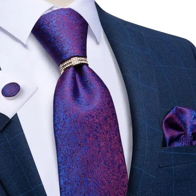 Luxury Wedding High Quality Solid Color Floral Tie For Men Fashion Silk Necktie Cufflink Silk Tie Set For Men Stevvex