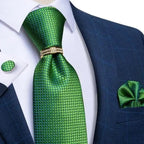 Luxury Wedding High Quality Solid Color Floral Tie For Men Fashion Silk Necktie Cufflink Silk Tie Set For Men Stevvex