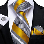Luxury Wedding Party Floral Design Silk Necktie Hanky And Matching Cufflinks Set For Men Classic Design Necktie Set For Men Stevvex