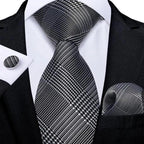 Luxury Wedding Party Floral Design Silk Necktie Hanky And Matching Cufflinks Set For Men Classic Design Necktie Set For Men Stevvex