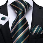 Luxury Wedding Party Floral Design Silk Necktie Hanky And Matching Cufflinks Set For Men Classic Design Necktie Set For Men Stevvex