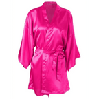 Luxury White Silk Women Bathrobe Soft Short Ladies Sleepwear Indoor Bathrobe Party Sleepwear With Waist Belt Stevvex