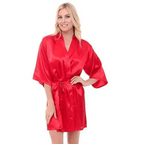 Luxury White Silk Women Bathrobe Soft Short Ladies Sleepwear Indoor Bathrobe Party Sleepwear With Waist Belt Stevvex
