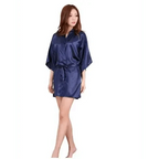 Luxury White Silk Women Bathrobe Soft Short Ladies Sleepwear Indoor Bathrobe Party Sleepwear With Waist Belt Stevvex