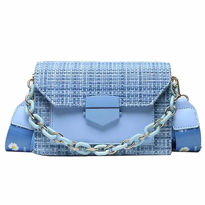 Luxury Wide Strap Shoulder Bags for Women And Girls Designer Lady Handbags and Purses Fashionable Chain Messenger Crossbody Bags Stevvex