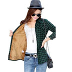 Luxury Winter Warm, Plus Velvet Thicken Plaid Shirt Style Coat Jacket For Women Clothes/Tops/Casual/Jacket/Outerwear For Female Stevvex