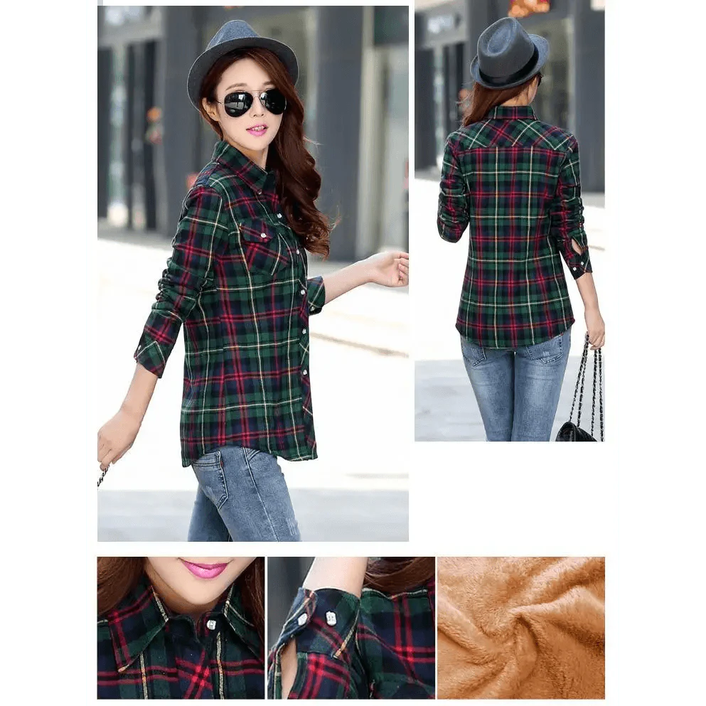 Luxury Winter Warm, Plus Velvet Thicken Plaid Shirt Style Coat Jacket For Women Clothes/Tops/Casual/Jacket/Outerwear For Female Stevvex