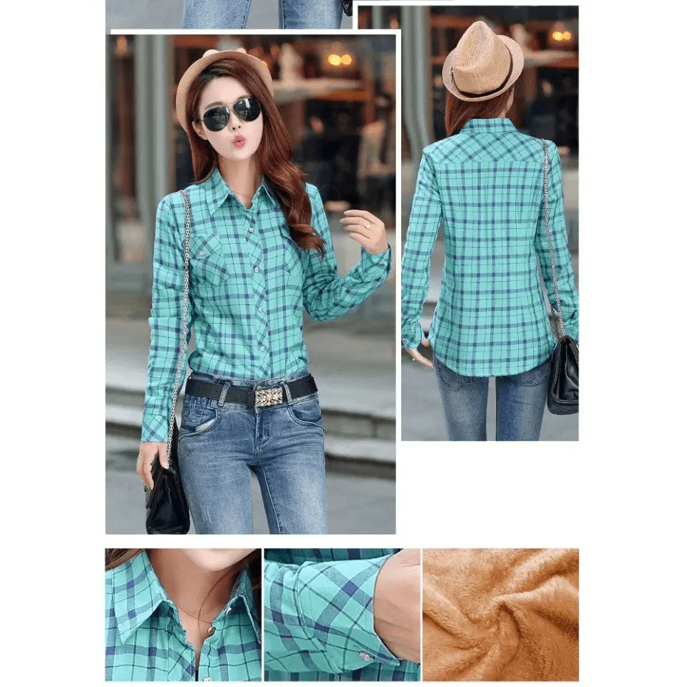 Luxury Winter Warm, Plus Velvet Thicken Plaid Shirt Style Coat Jacket For Women Clothes/Tops/Casual/Jacket/Outerwear For Female Stevvex
