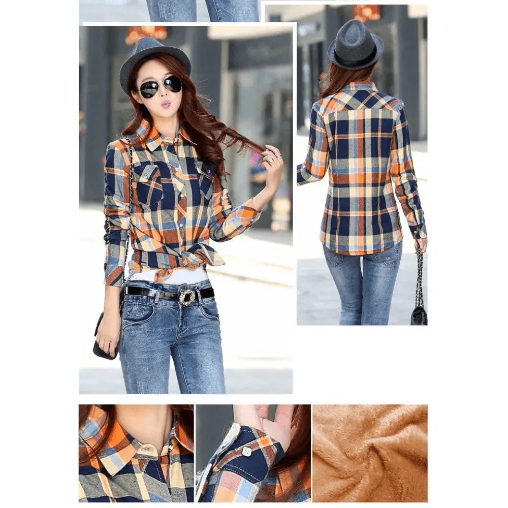 Luxury Winter Warm, Plus Velvet Thicken Plaid Shirt Style Coat Jacket For Women Clothes/Tops/Casual/Jacket/Outerwear For Female Stevvex
