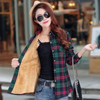 Luxury Winter Warm, Plus Velvet Thicken Plaid Shirt Style Coat Jacket For Women Clothes/Tops/Casual/Jacket/Outerwear For Female Stevvex