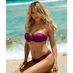 Luxury Woman Bikini Solid Color Bikini Women Swimwear Swimsuit Modern Female Bathing Suit Push Up Bikini Set Beachwear Swimsuit Women Push Up Bikinis Set Pink Swimwear Bandage Bathing Suits