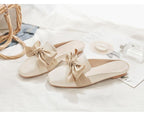 Luxury Woman Summer Close Toe Slippers Lazy Slides Flat Heel Slippers Outdoor Flip Flops Shoes Black Dress Shoes Soft Round-Toe White Flats Casual Flats Shoes Stevvex