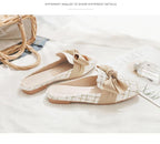 Luxury Woman Summer Close Toe Slippers Lazy Slides Flat Heel Slippers Outdoor Flip Flops Shoes Black Dress Shoes Soft Round-Toe White Flats Casual Flats Shoes Stevvex