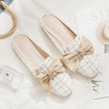 Luxury Woman Summer Close Toe Slippers Lazy Slides Flat Heel Slippers Outdoor Flip Flops Shoes Black Dress Shoes Soft Round-Toe White Flats Casual Flats Shoes Stevvex