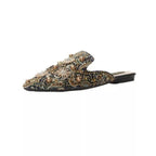 Luxury Women Mules Ladies Summer Slippers Women Shoes New Low Heels Flat Casual Shoes Woman Flip Flops Mules For Women Slip On Flats Loafers Pointed Toe Womens Mules Stevvex