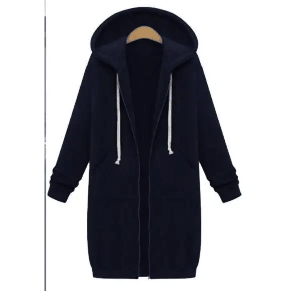 Luxury Women's Autumn Winter Thickening Hoodies Leisure Loose Hooded Jackets Pockets Plus Size Sweatshirt Sports Dresses Outwear Women's Hooded Flannel Jacket Casual Fleece Windbreaker Hoodie Stevvex