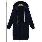 Luxury Women's Autumn Winter Thickening Hoodies Leisure Loose Hooded Jackets Pockets Plus Size Sweatshirt Sports Dresses Outwear Women's Hooded Flannel Jacket Casual Fleece Windbreaker Hoodie Stevvex