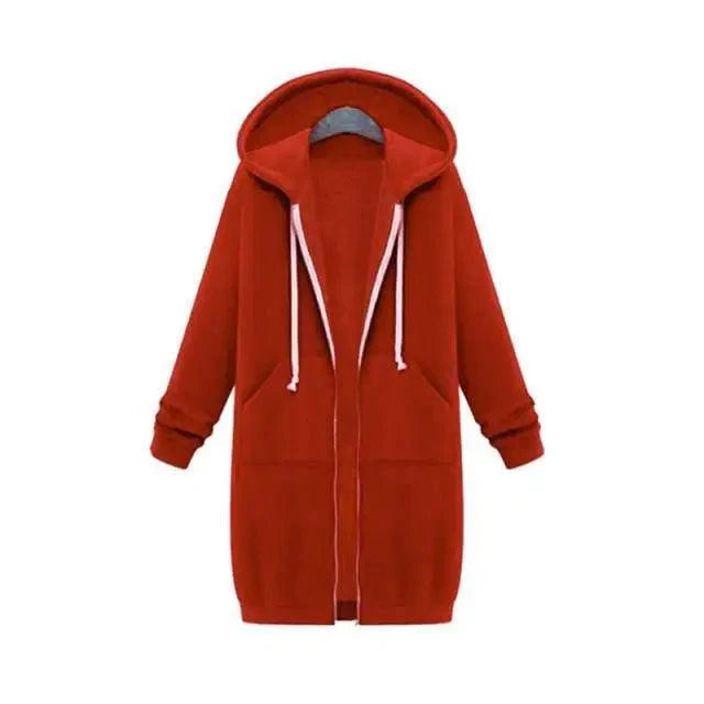 Luxury Women's Autumn Winter Thickening Hoodies Leisure Loose Hooded Jackets Pockets Plus Size Sweatshirt Sports Dresses Outwear Women's Hooded Flannel Jacket Casual Fleece Windbreaker Hoodie Stevvex