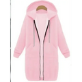 Luxury Women's Autumn Winter Thickening Hoodies Leisure Loose Hooded Jackets Pockets Plus Size Sweatshirt Sports Dresses Outwear Women's Hooded Flannel Jacket Casual Fleece Windbreaker Hoodie Stevvex