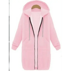 Luxury Women's Autumn Winter Thickening Hoodies Leisure Loose Hooded Jackets Pockets Plus Size Sweatshirt Sports Dresses Outwear Women's Hooded Flannel Jacket Casual Fleece Windbreaker Hoodie Stevvex