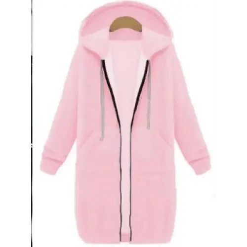 Luxury Women's Autumn Winter Thickening Hoodies Leisure Loose Hooded Jackets Pockets Plus Size Sweatshirt Sports Dresses Outwear Women's Hooded Flannel Jacket Casual Fleece Windbreaker Hoodie Stevvex
