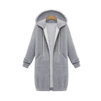 Luxury Women's Autumn Winter Thickening Hoodies Leisure Loose Hooded Jackets Pockets Plus Size Sweatshirt Sports Dresses Outwear Women's Hooded Flannel Jacket Casual Fleece Windbreaker Hoodie Stevvex