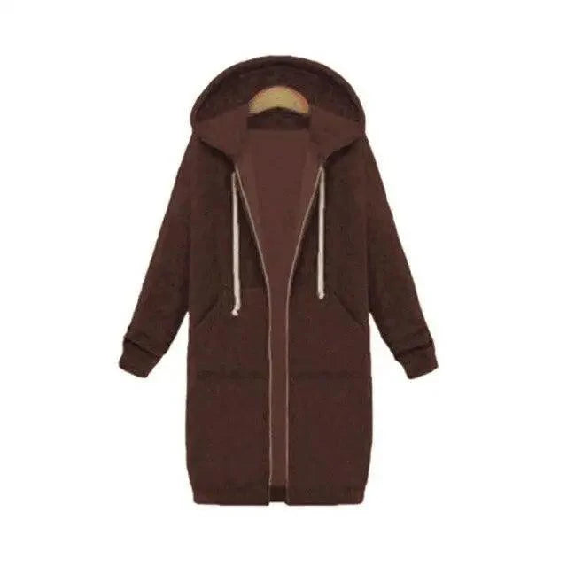 Luxury Women's Autumn Winter Thickening Hoodies Leisure Loose Hooded Jackets Pockets Plus Size Sweatshirt Sports Dresses Outwear Women's Hooded Flannel Jacket Casual Fleece Windbreaker Hoodie Stevvex