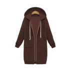 Luxury Women's Autumn Winter Thickening Hoodies Leisure Loose Hooded Jackets Pockets Plus Size Sweatshirt Sports Dresses Outwear Women's Hooded Flannel Jacket Casual Fleece Windbreaker Hoodie Stevvex