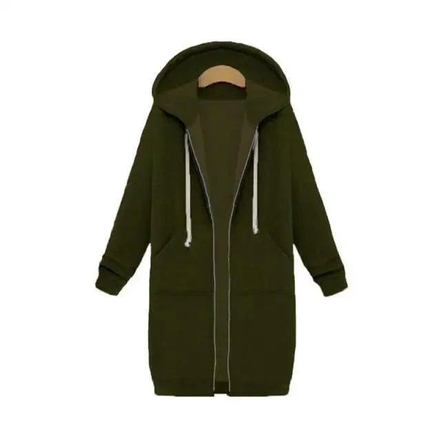 Luxury Women's Autumn Winter Thickening Hoodies Leisure Loose Hooded Jackets Pockets Plus Size Sweatshirt Sports Dresses Outwear Women's Hooded Flannel Jacket Casual Fleece Windbreaker Hoodie Stevvex