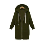 Luxury Women's Autumn Winter Thickening Hoodies Leisure Loose Hooded Jackets Pockets Plus Size Sweatshirt Sports Dresses Outwear Women's Hooded Flannel Jacket Casual Fleece Windbreaker Hoodie Stevvex
