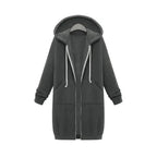 Luxury Women's Autumn Winter Thickening Hoodies Leisure Loose Hooded Jackets Pockets Plus Size Sweatshirt Sports Dresses Outwear Women's Hooded Flannel Jacket Casual Fleece Windbreaker Hoodie Stevvex