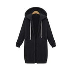 Luxury Women's Autumn Winter Thickening Hoodies Leisure Loose Hooded Jackets Pockets Plus Size Sweatshirt Sports Dresses Outwear Women's Hooded Flannel Jacket Casual Fleece Windbreaker Hoodie Stevvex
