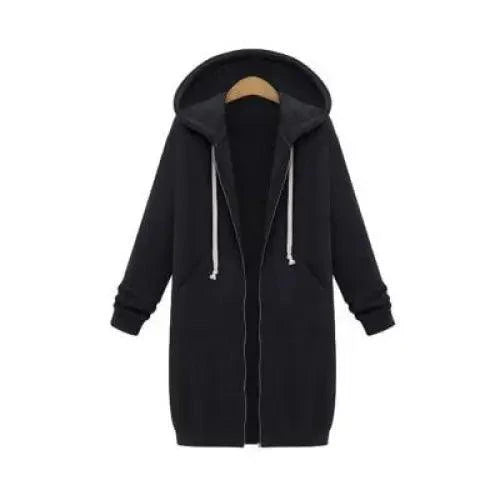 Luxury Women's Autumn Winter Thickening Hoodies Leisure Loose Hooded Jackets Pockets Plus Size Sweatshirt Sports Dresses Outwear Women's Hooded Flannel Jacket Casual Fleece Windbreaker Hoodie Stevvex