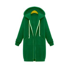 Luxury Women's Autumn Winter Thickening Hoodies Leisure Loose Hooded Jackets Pockets Plus Size Sweatshirt Sports Dresses Outwear Women's Hooded Flannel Jacket Casual Fleece Windbreaker Hoodie Stevvex