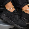 Luxury Women Sneakers Casual Comfortable Mesh Lace-Up Ladies Sport Shoes Chunky Women's Vulcanized Elegant Sneakers Platform Shoes Flats Solid Casual Spring Summer Sneakers Stevvex