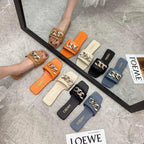 Luxury Women Summer Slipper Square Toe Chain Slippers Fashion Open Toe Metal Chain Beach Shopping Party Flip Flops For Women Stevvex
