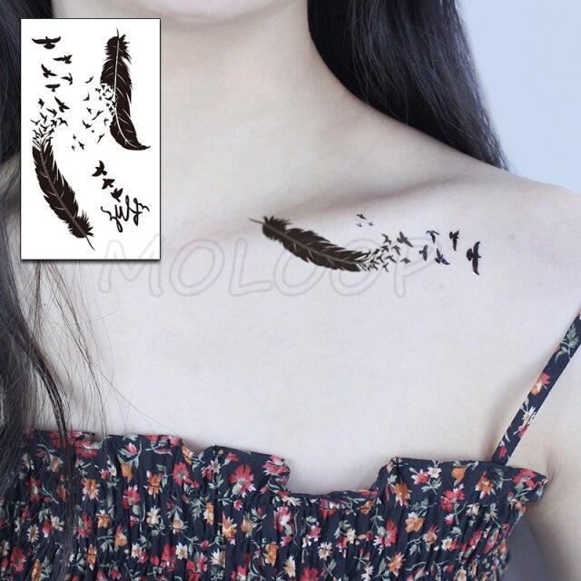 Luxury Womens Different Temporary Waterproof Tattoo Sticker Feather Dandelion Tattoos For Makeup Party Stevvex