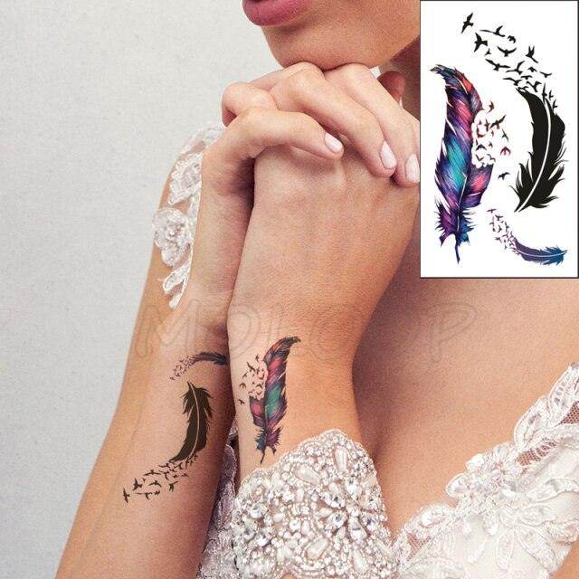 Luxury Womens Different Temporary Waterproof Tattoo Sticker Feather Dandelion Tattoos For Makeup Party Stevvex