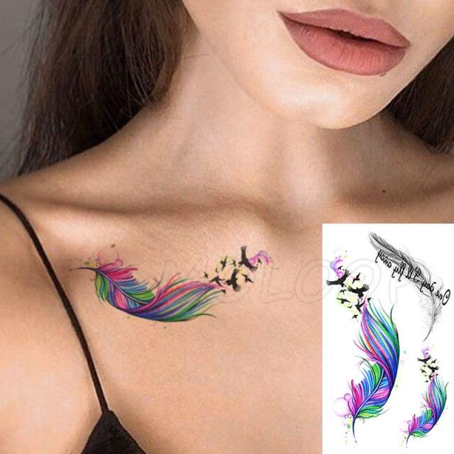 Luxury Womens Different Temporary Waterproof Tattoo Sticker Feather Dandelion Tattoos For Makeup Party Stevvex