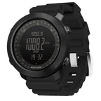 HOOSHU Tactical Watches for Men Digital Outdoor Survival Military Rock Solid Digital Watches with Durable Band Steps Tracker Pedometer Calories Apache (Silica Black)