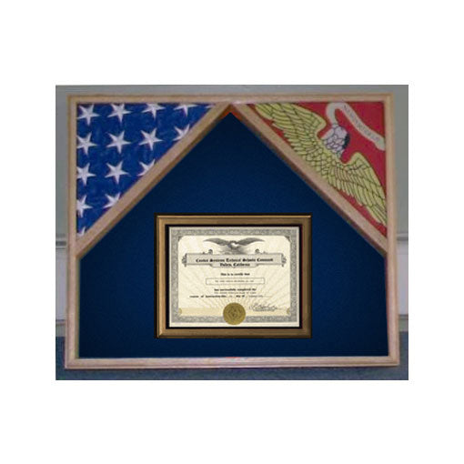 Military Flag Case For 2 Flags and Certificate Display Case - 4' x 6' Flag. The Military Gift Store
