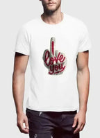 I Love You Half Sleeves Black,White T-shirt - SJB-DIAMOND ELITES