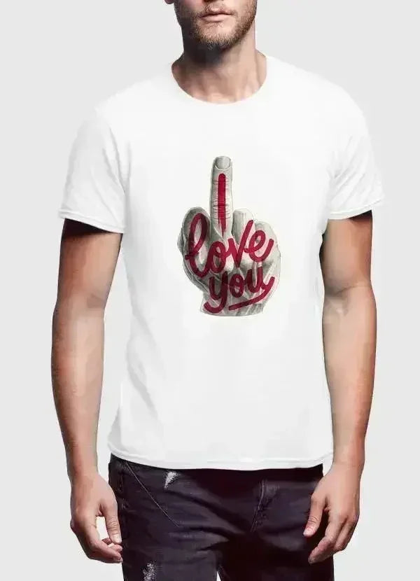 I Love You Half Sleeves Black,White T-shirt - SJB-DIAMOND ELITES
